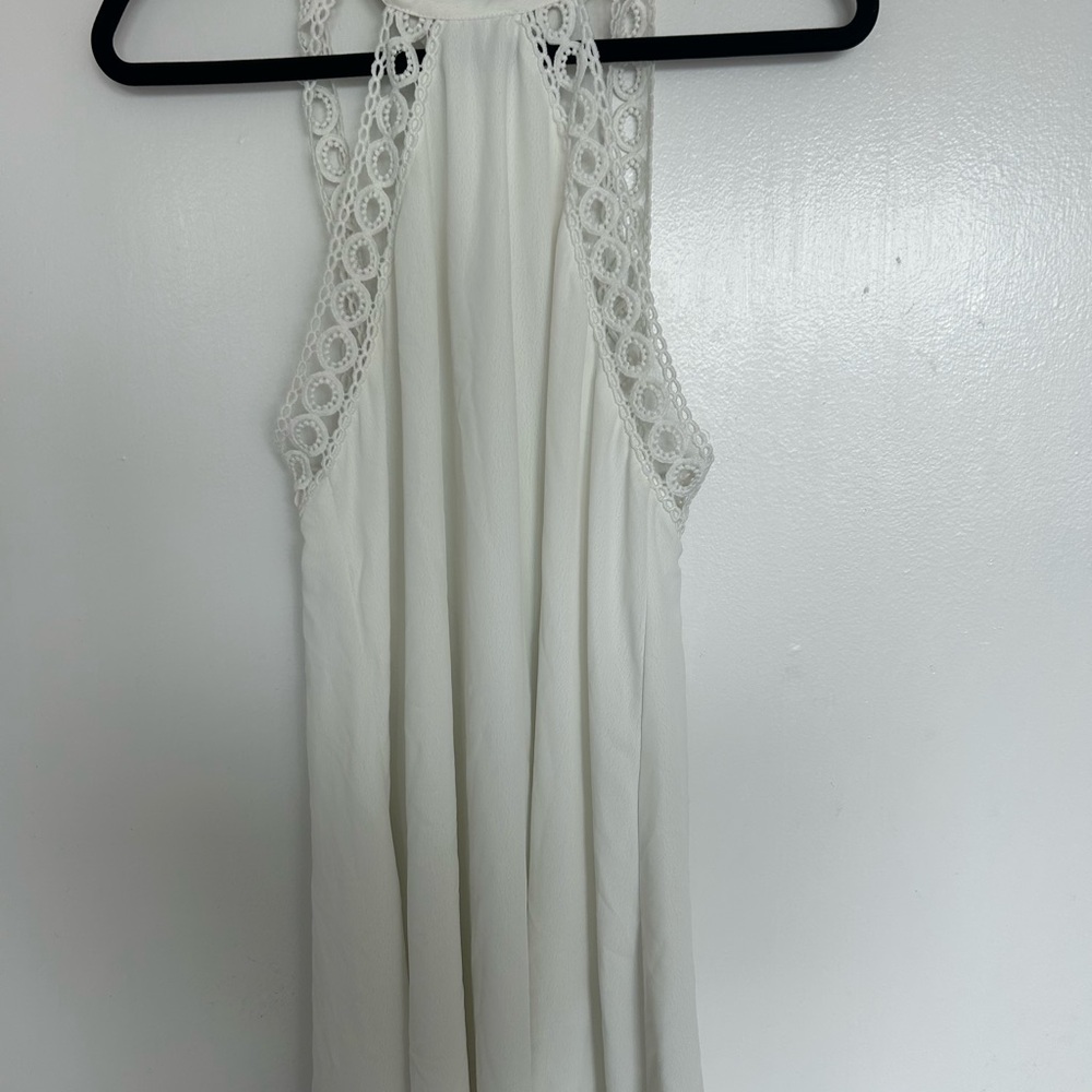 Lulu's White Lace Halter Dress